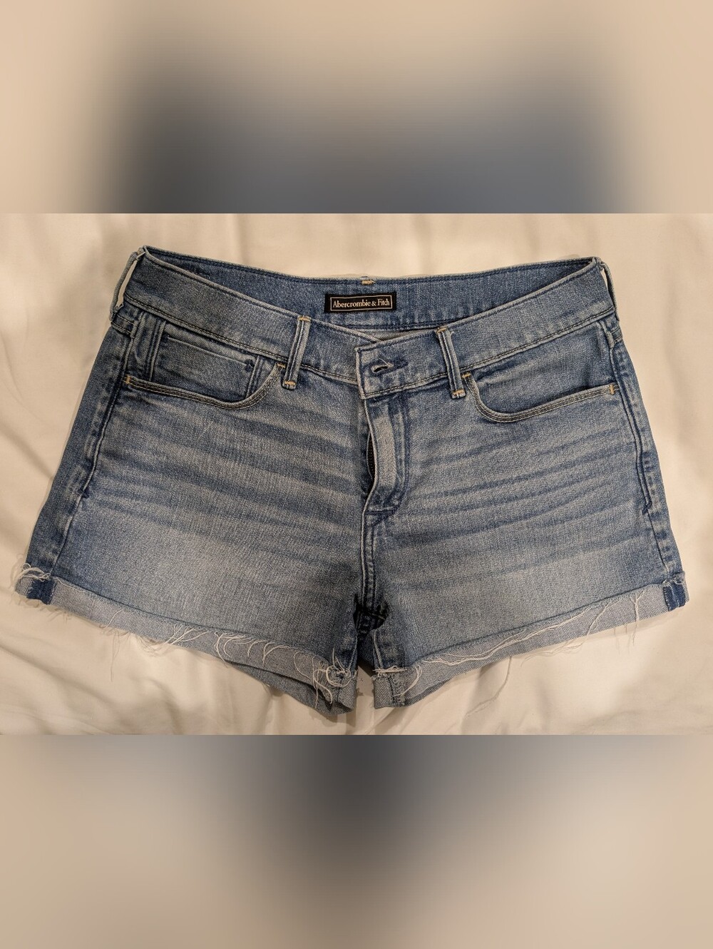 Abercrombie & Fitch | Light Wash Denim Frayed Hem Shorts